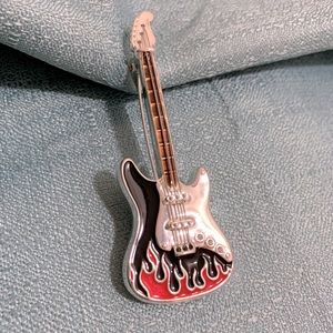 Flaming Guitar Pin